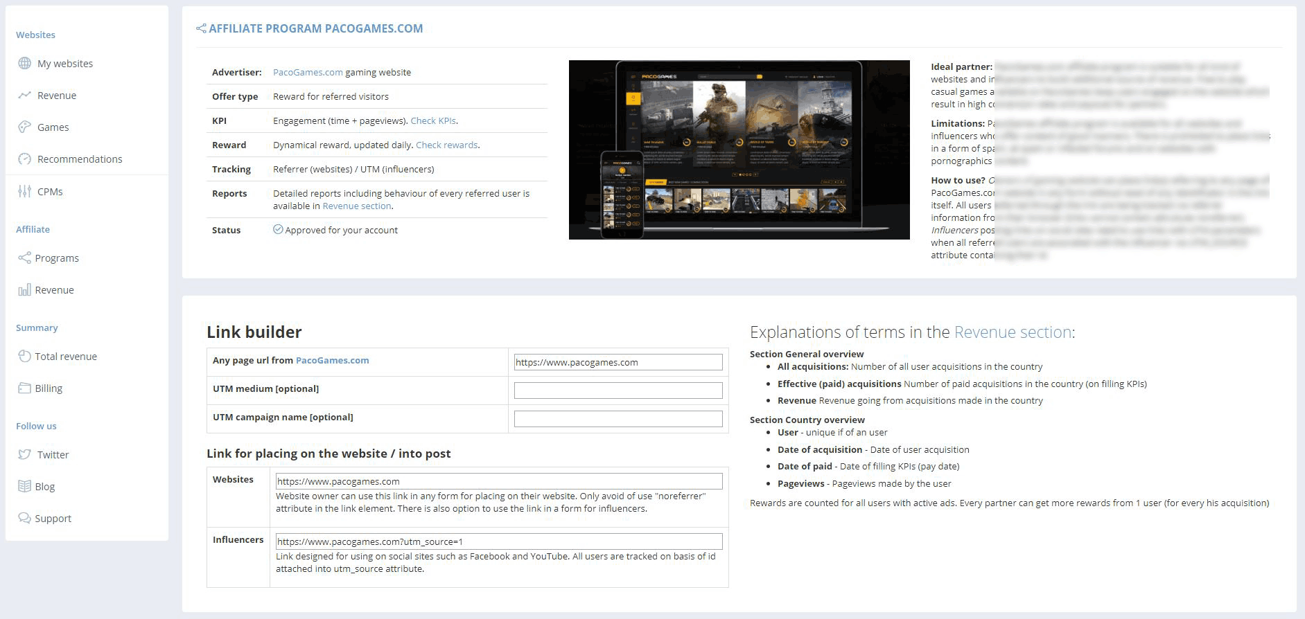 GameArter - Ad CPMs partner overview