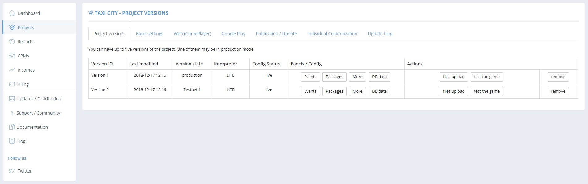 GameArter - edit existing project