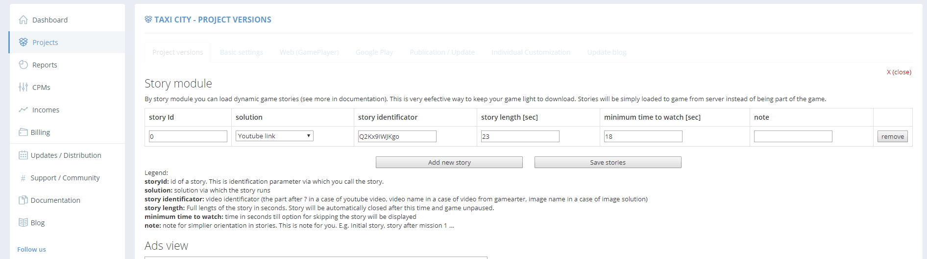 GameArter - other game features configuration